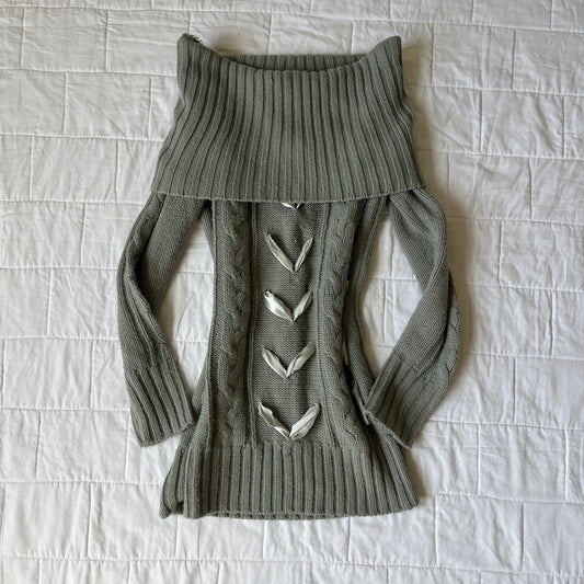 blue gray off shoulder mini dress