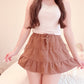 brown flared skirt