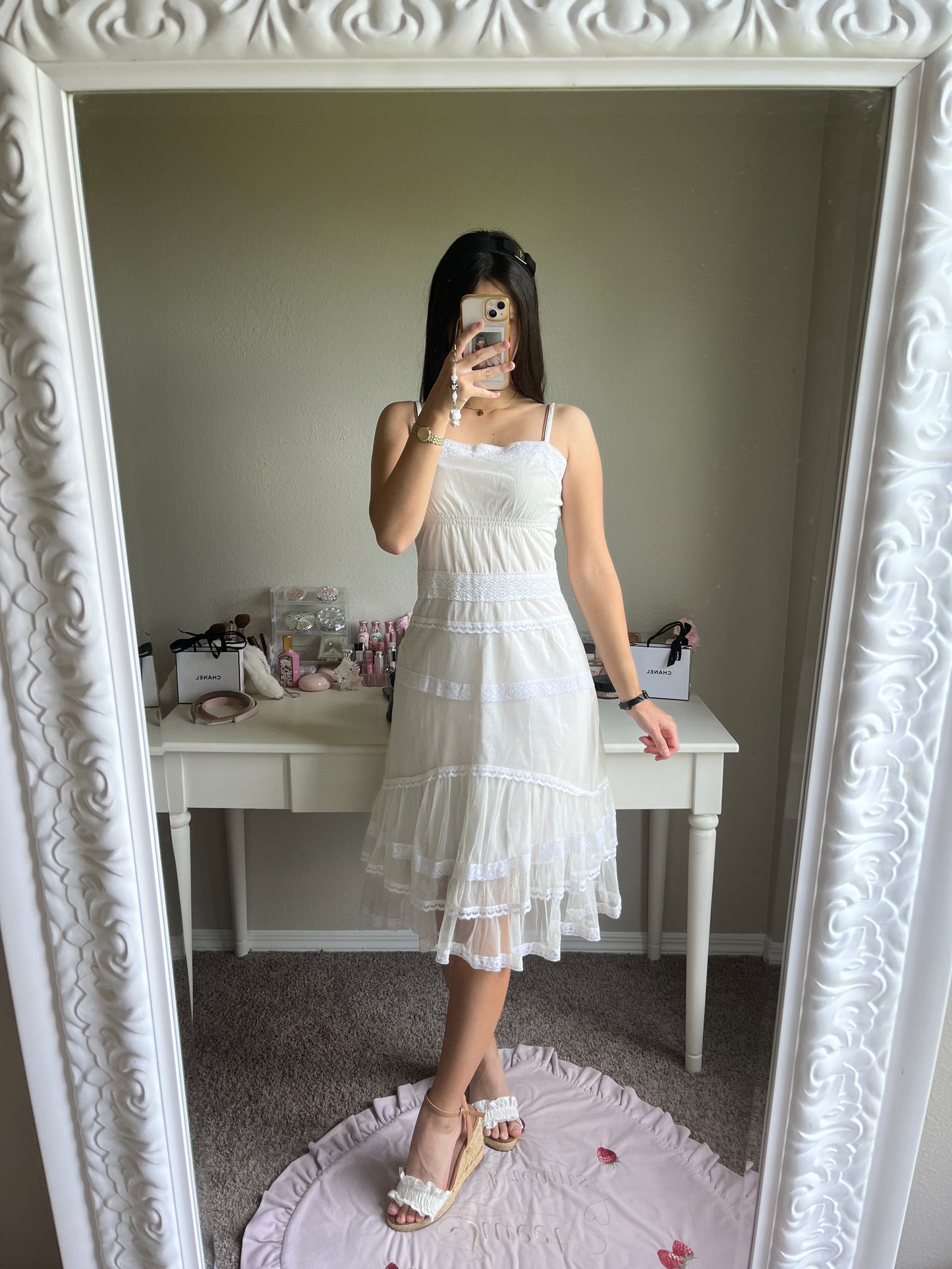 white gothic tulle dress