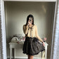 brown pleated plaid skirt