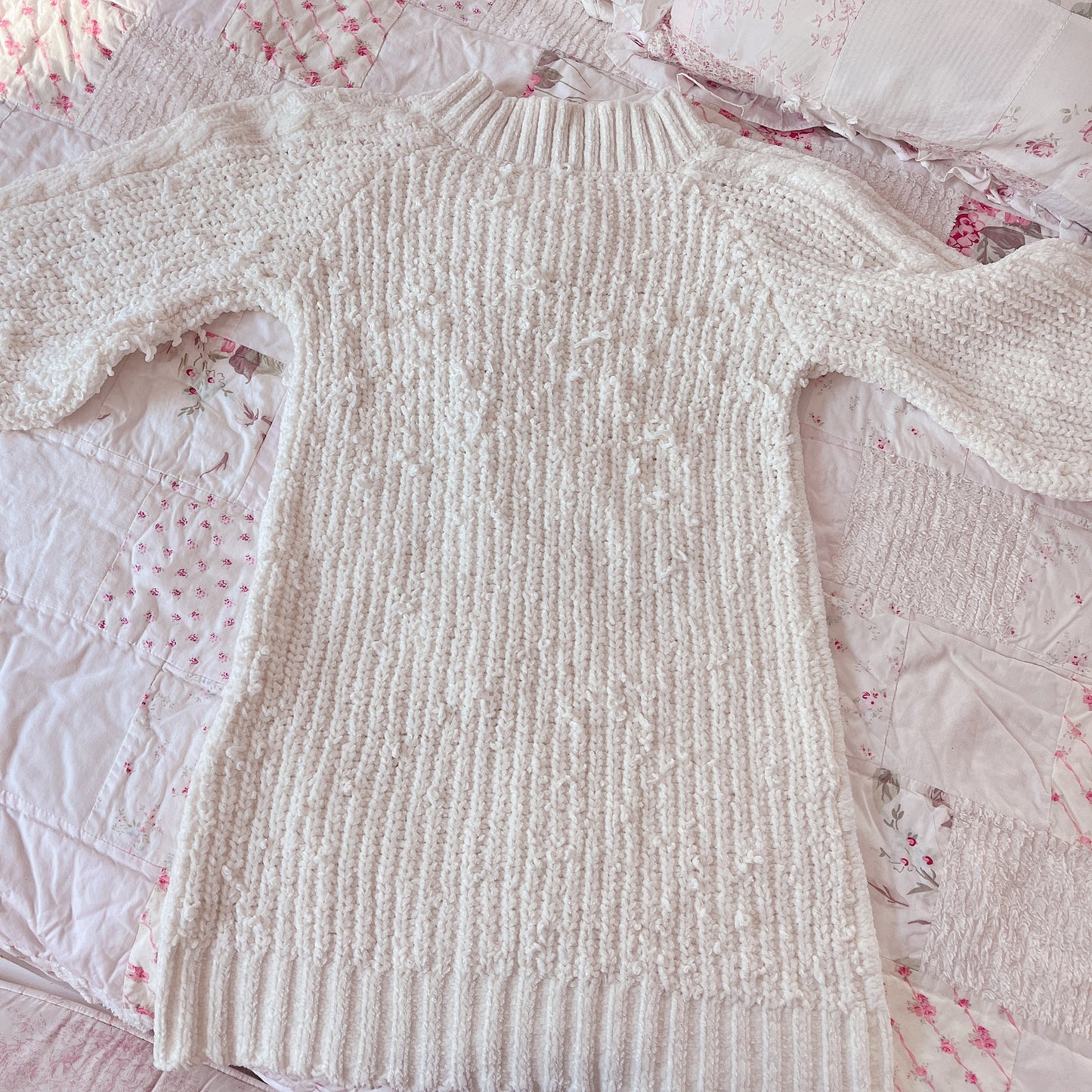liz lisa cream cable knit sweater dress