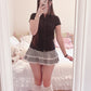 gingham flare miniskirt