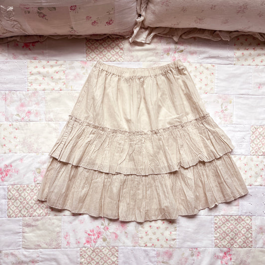 beige two tier skirt