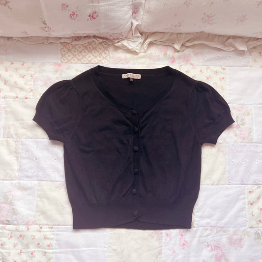 black cropped mini cardigan