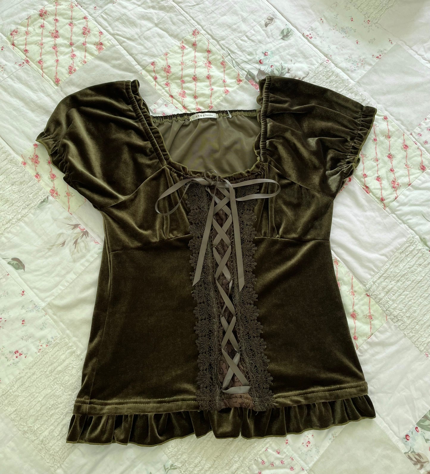 green renfaire princess blouse