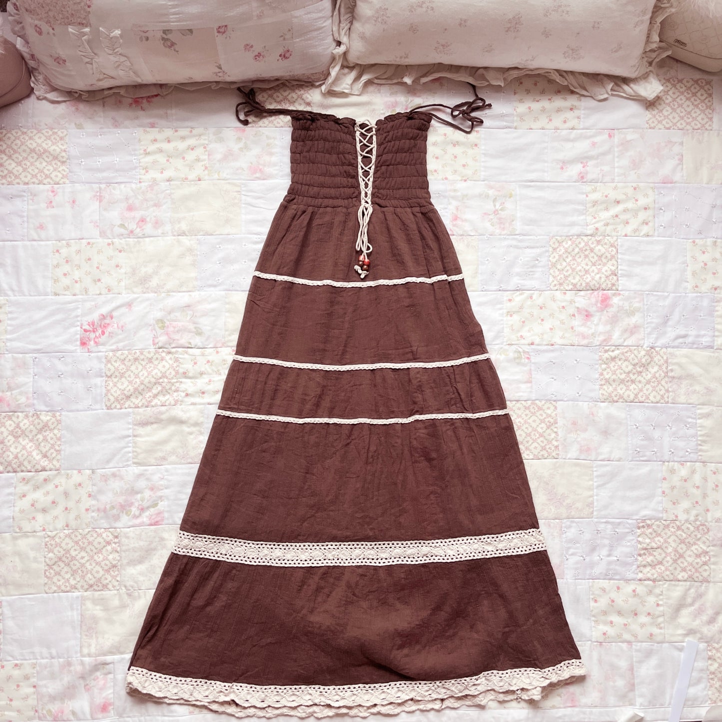 soft brown maxi dress