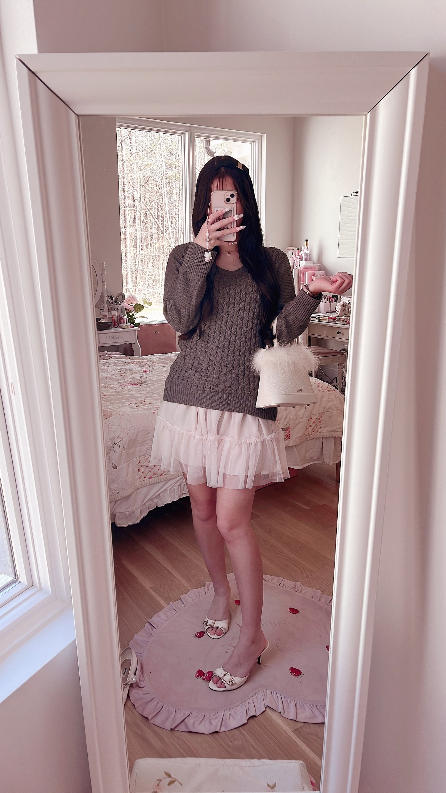 cozy gray knit sweater