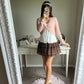 axes femme brown tulle tiered skirt