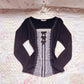 black polka dot layer top