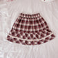 brown and cream check skirt