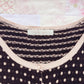 black polka motif cardigan