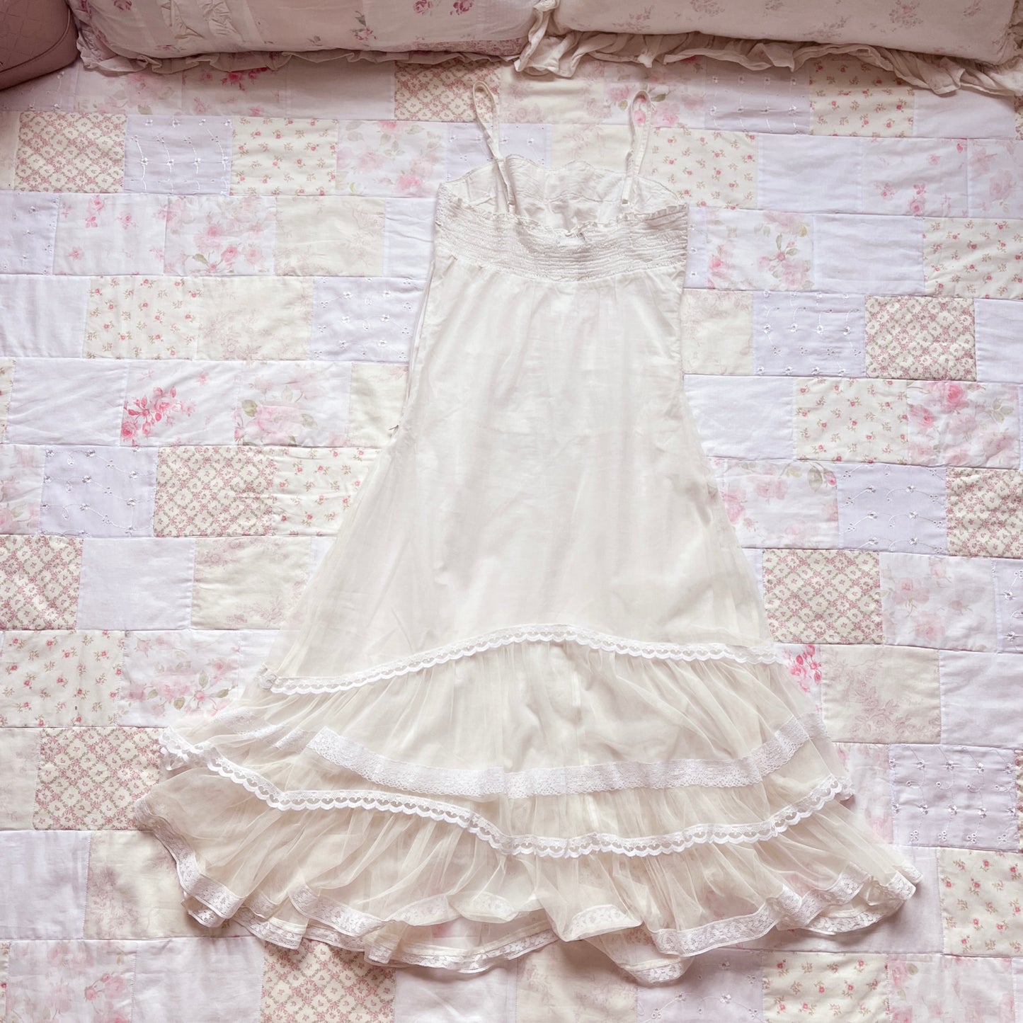 white gothic tulle dress