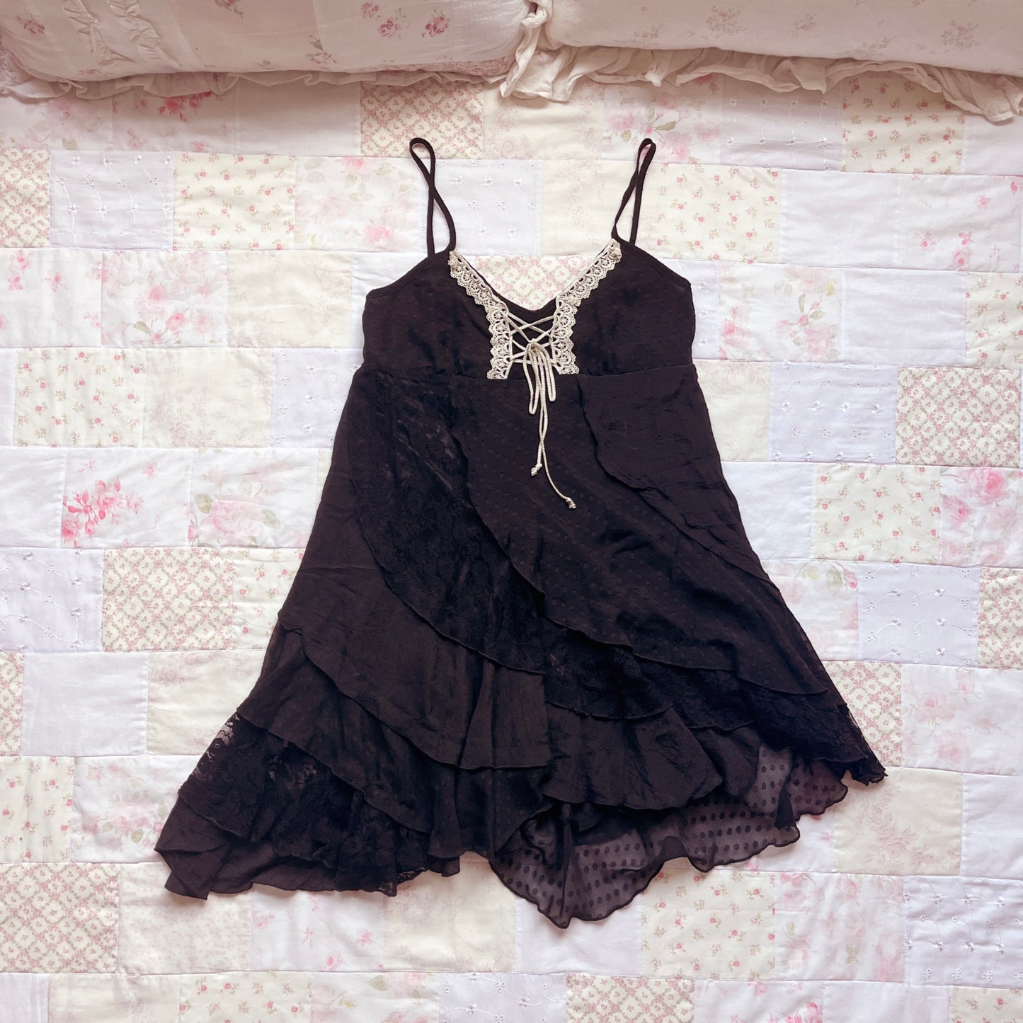 axes femme black lace mini dress