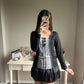 black polka dot layer top