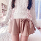 brown ribbon tie shorts