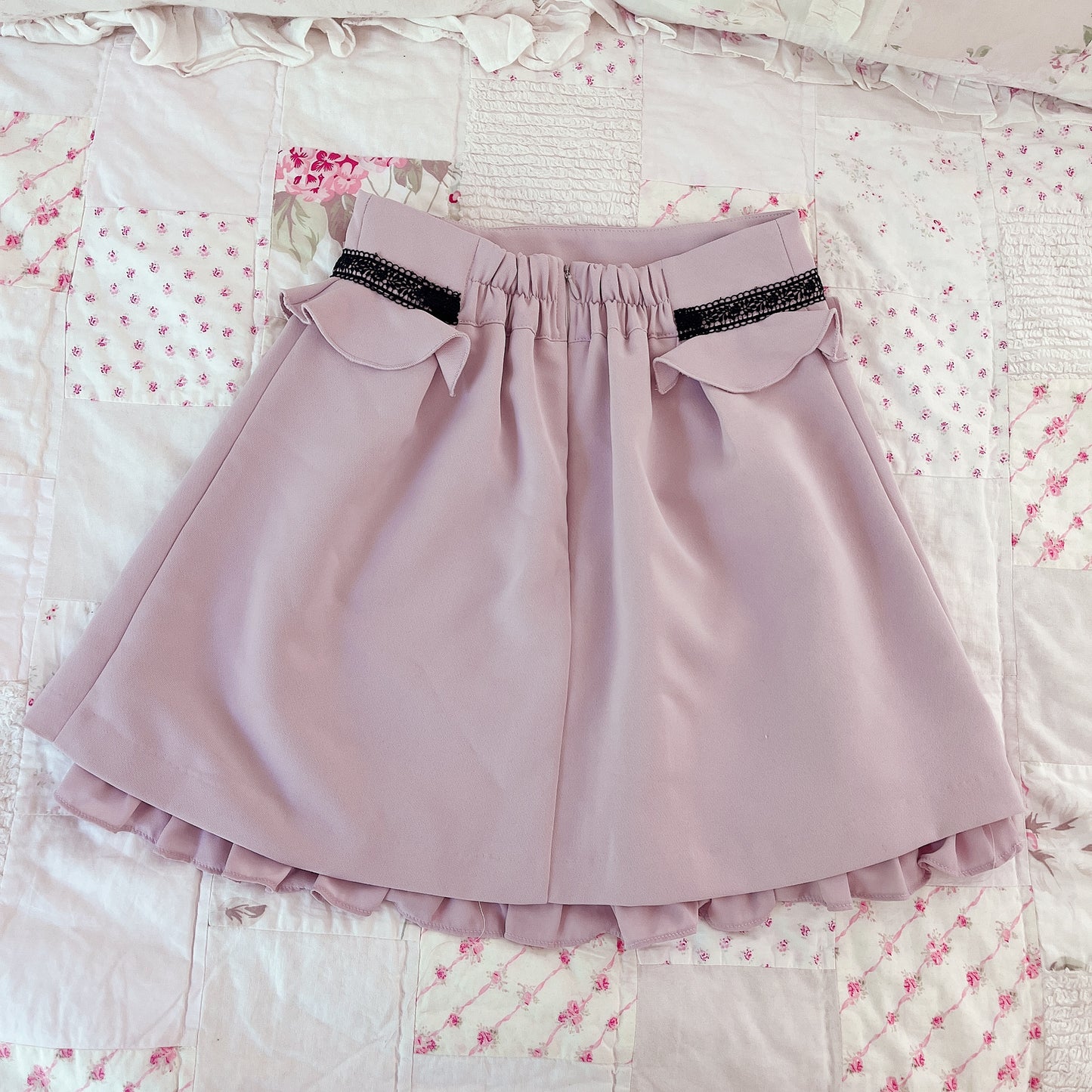 mauve ribbon accent skirt