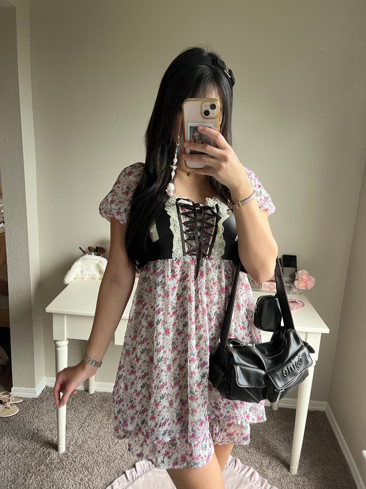 bavarian floral chiffon dress