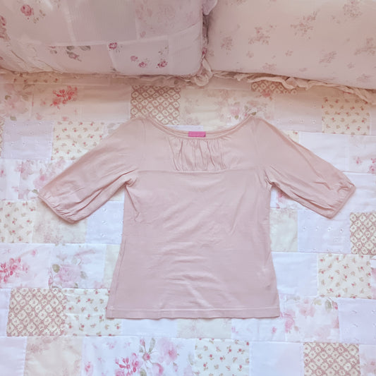 blush pink scoop neck top