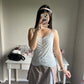 silver blue ruched camisole