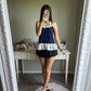 navy halter camisole