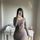 brown wool mini dress