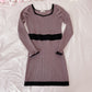 pium rib knit dress + chain