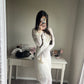 soft off white caftan dress
