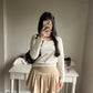 beige micro mini balloon skirt