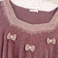 brown ribbon accent top