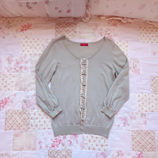 teal blue cardigan