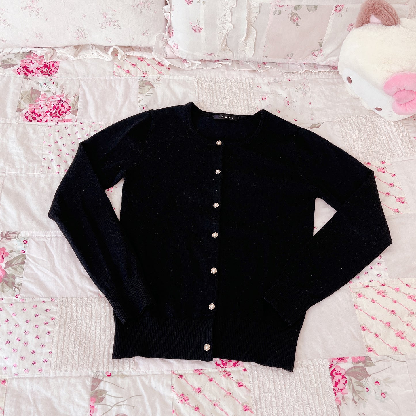 simple black cardigan