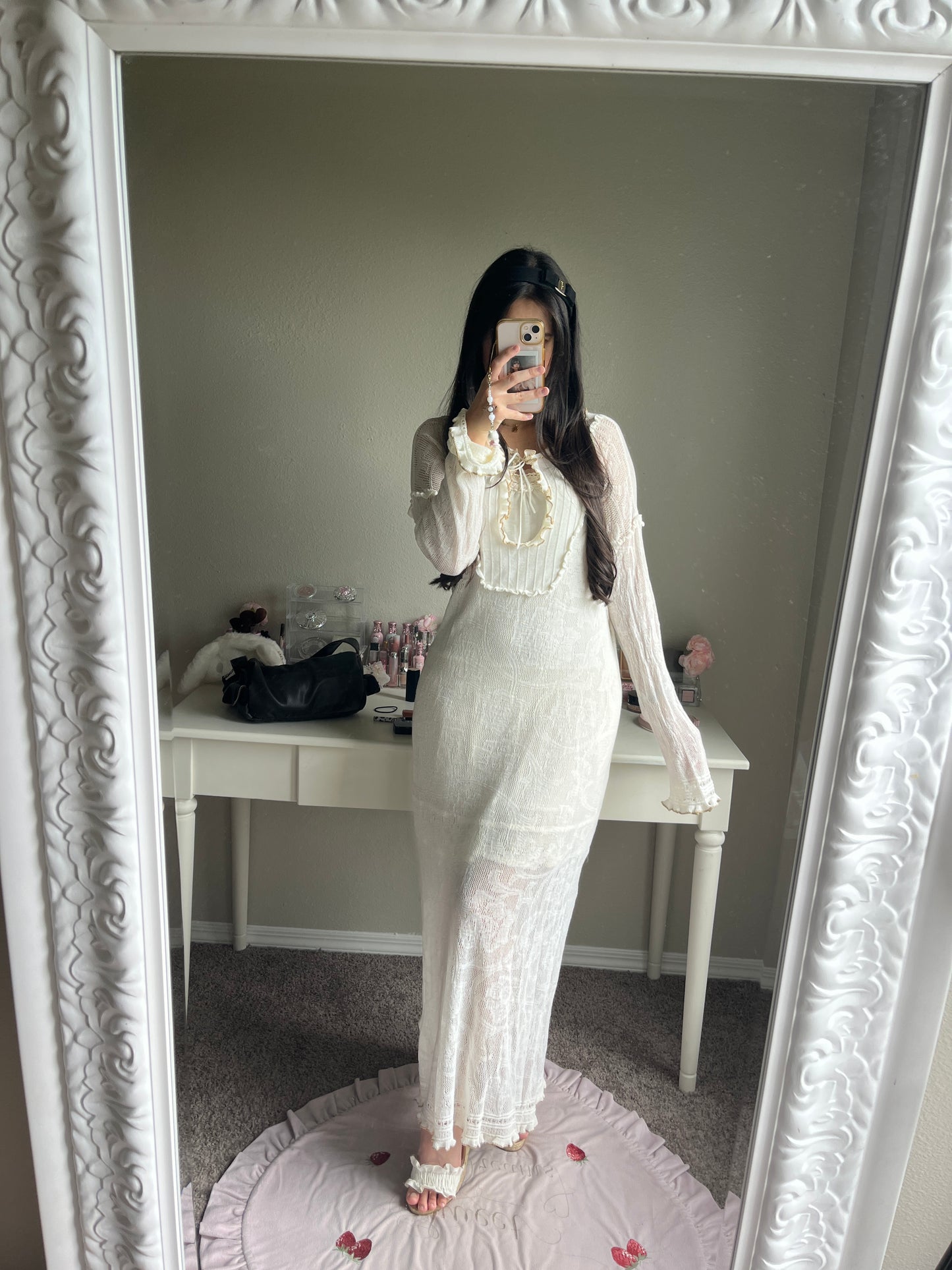 soft off white caftan dress