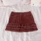 brown corduroy ruffle skirt