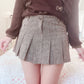 brown tweedy pleated skirt