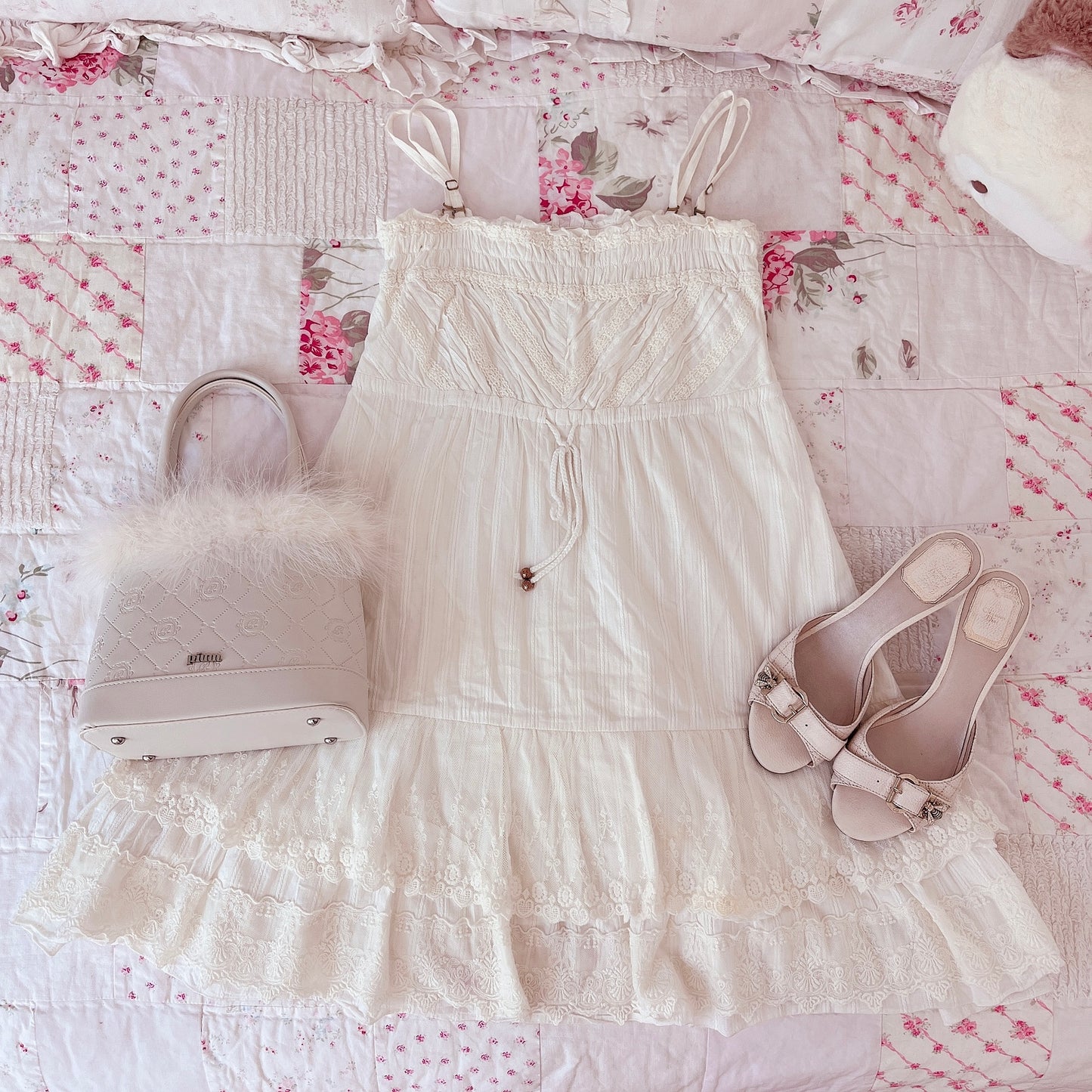 white flowy spring mini dress