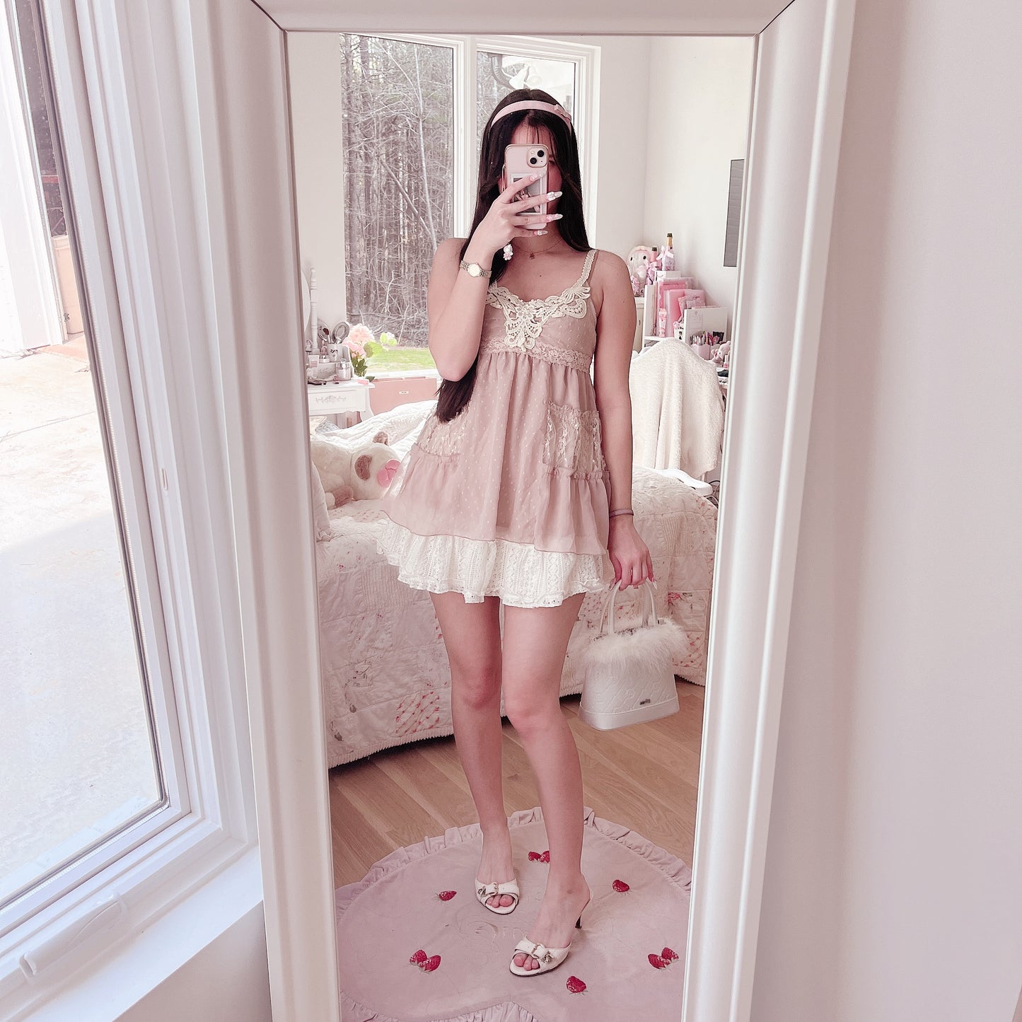 mauve pink cream accent camisole