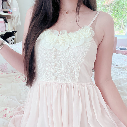 rojita pink chiffon dress