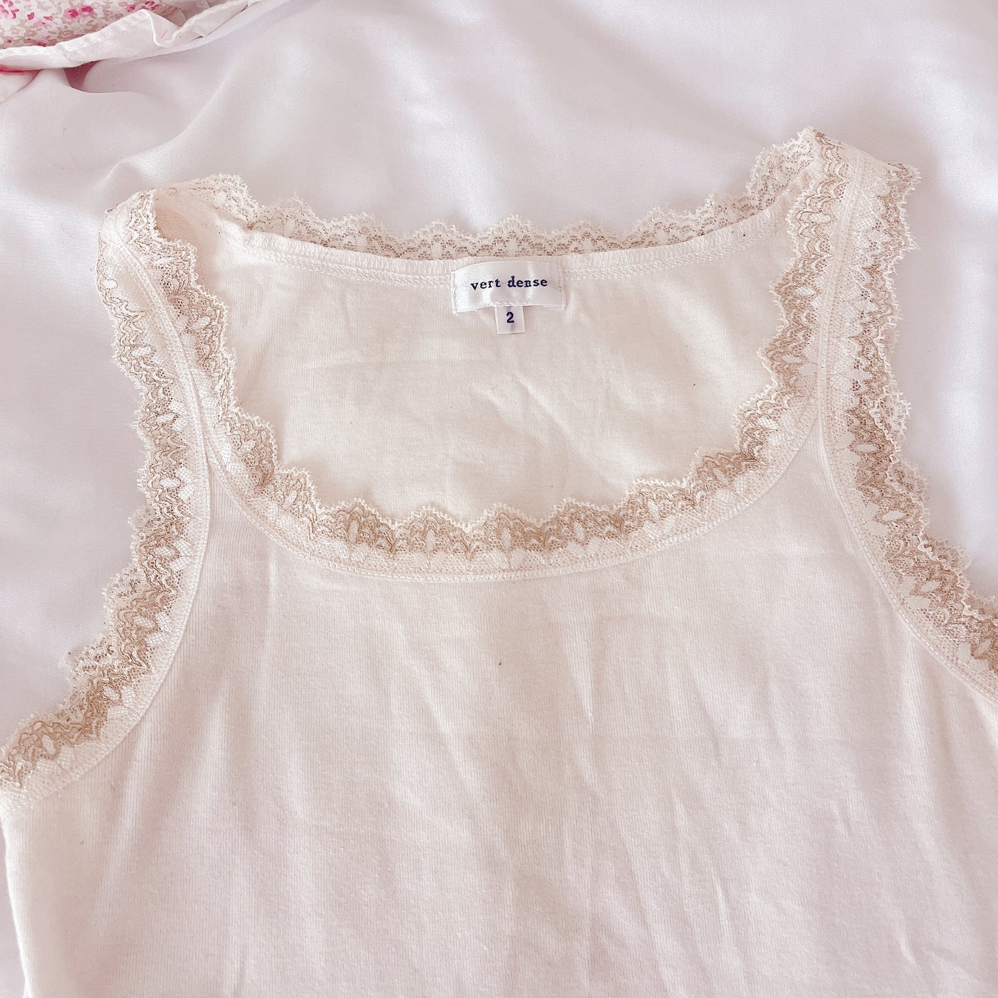 gold trim cream camisole