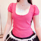 hot pink milkmaid top