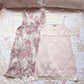 pink floral two piece dress set