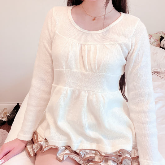 cream babydoll sweater