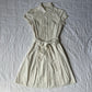 white midi button up dress