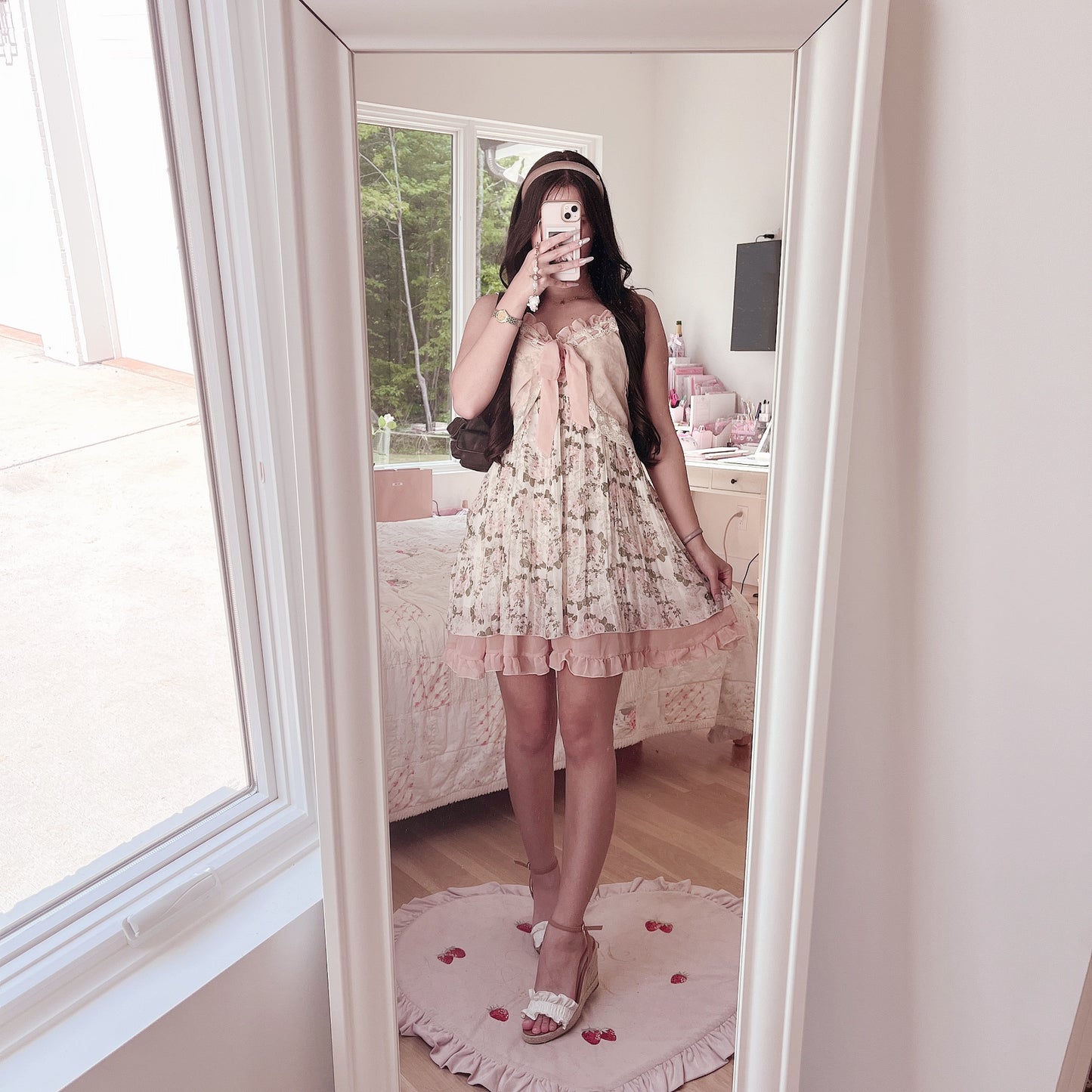 pink floral summer dress