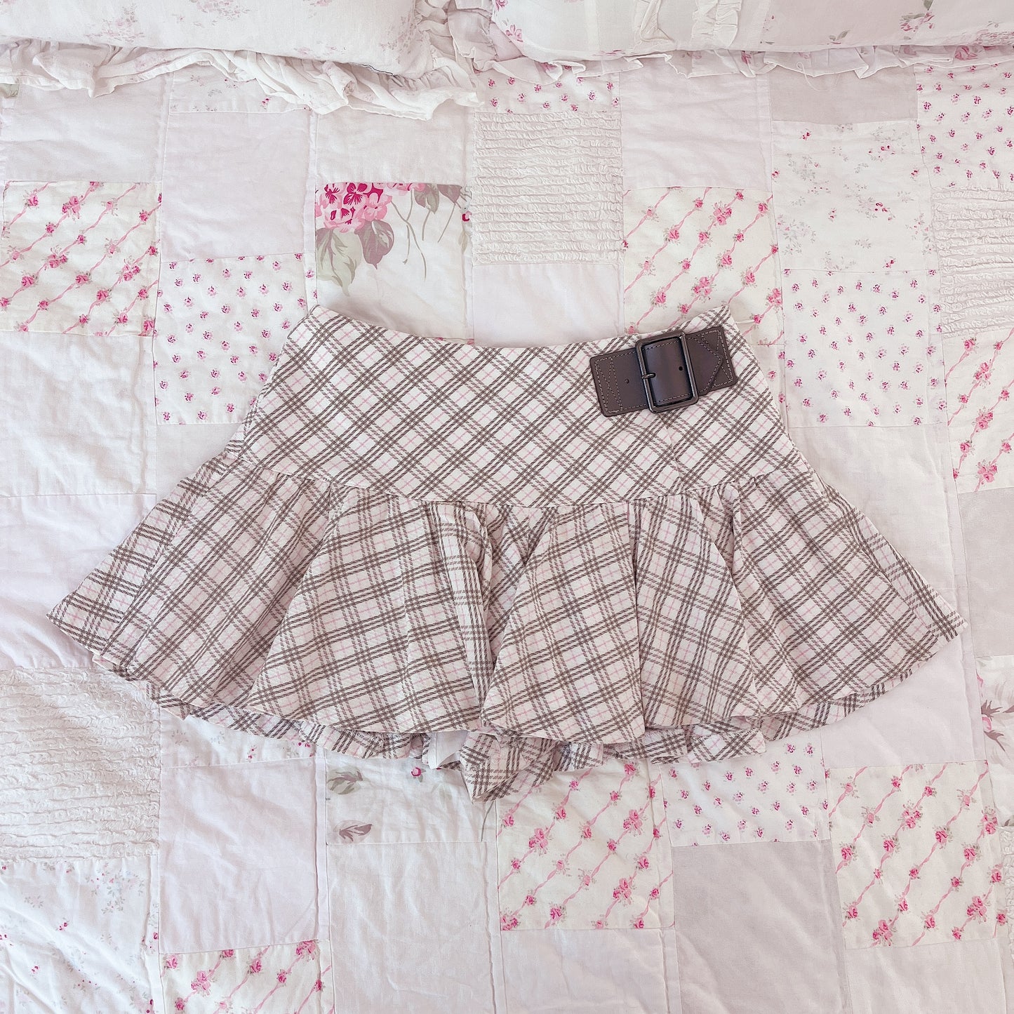 burberry pink plaid culottes