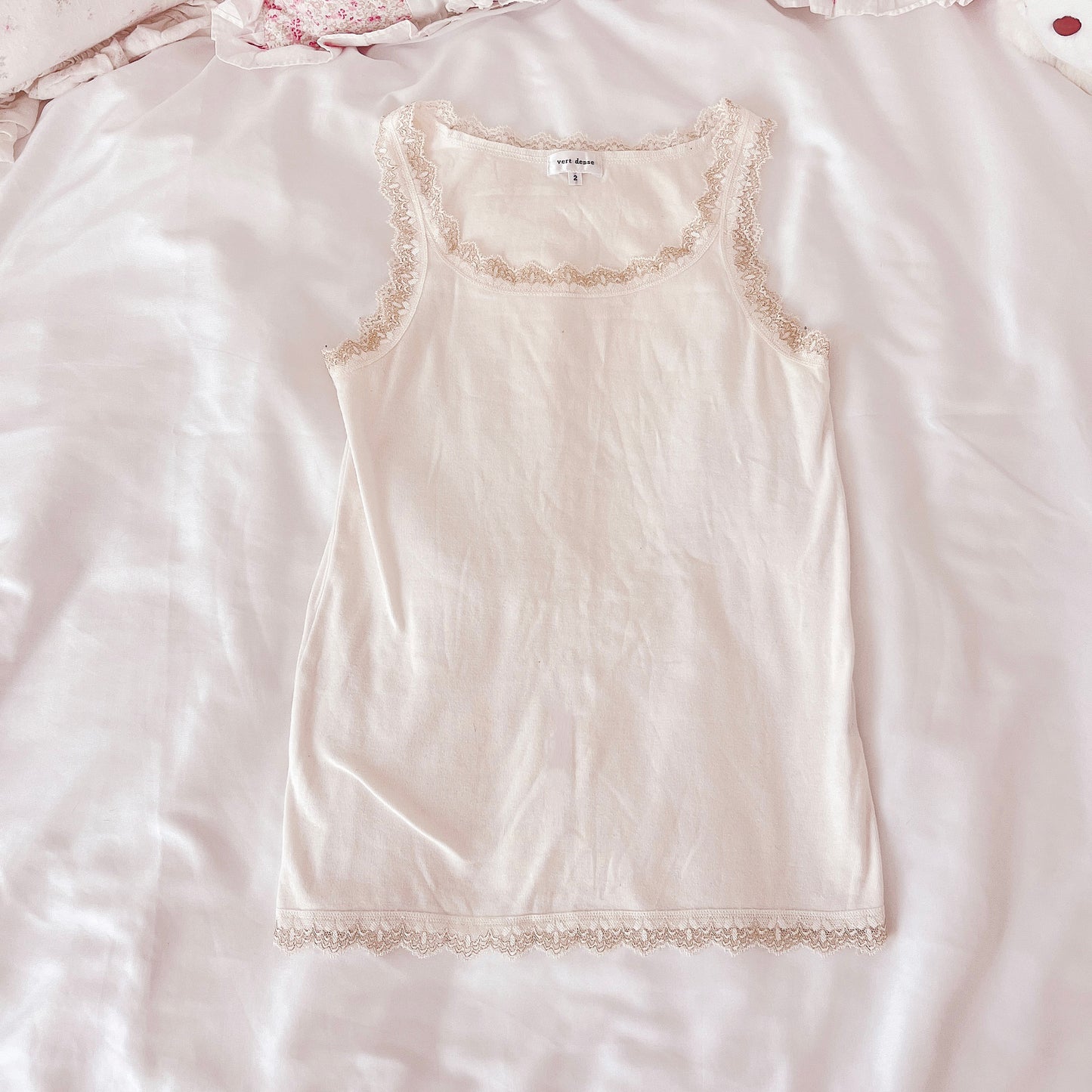 gold trim cream camisole