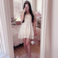 white flowy spring mini dress