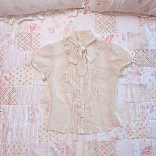 sheer beige victorian blouse