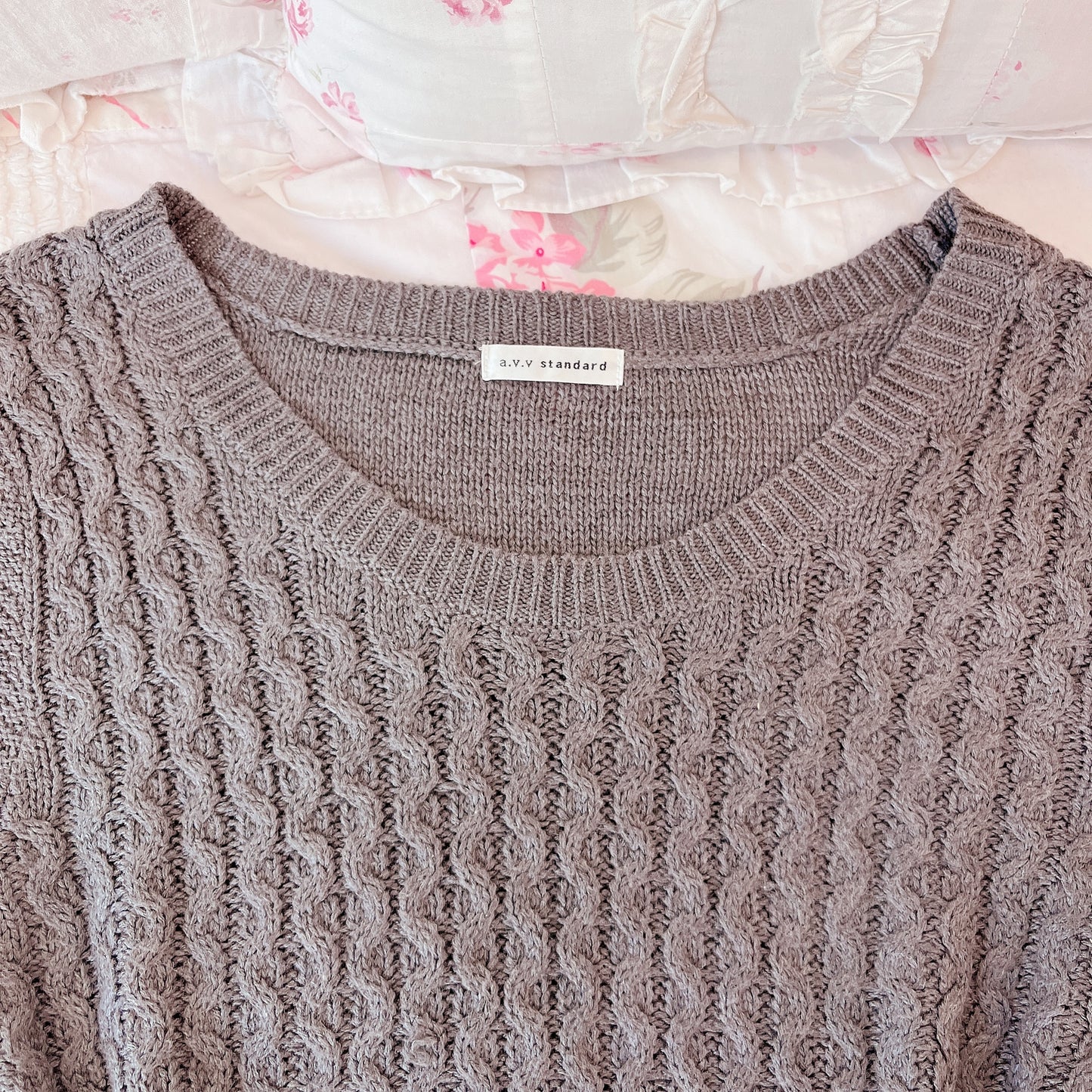 cozy gray knit sweater