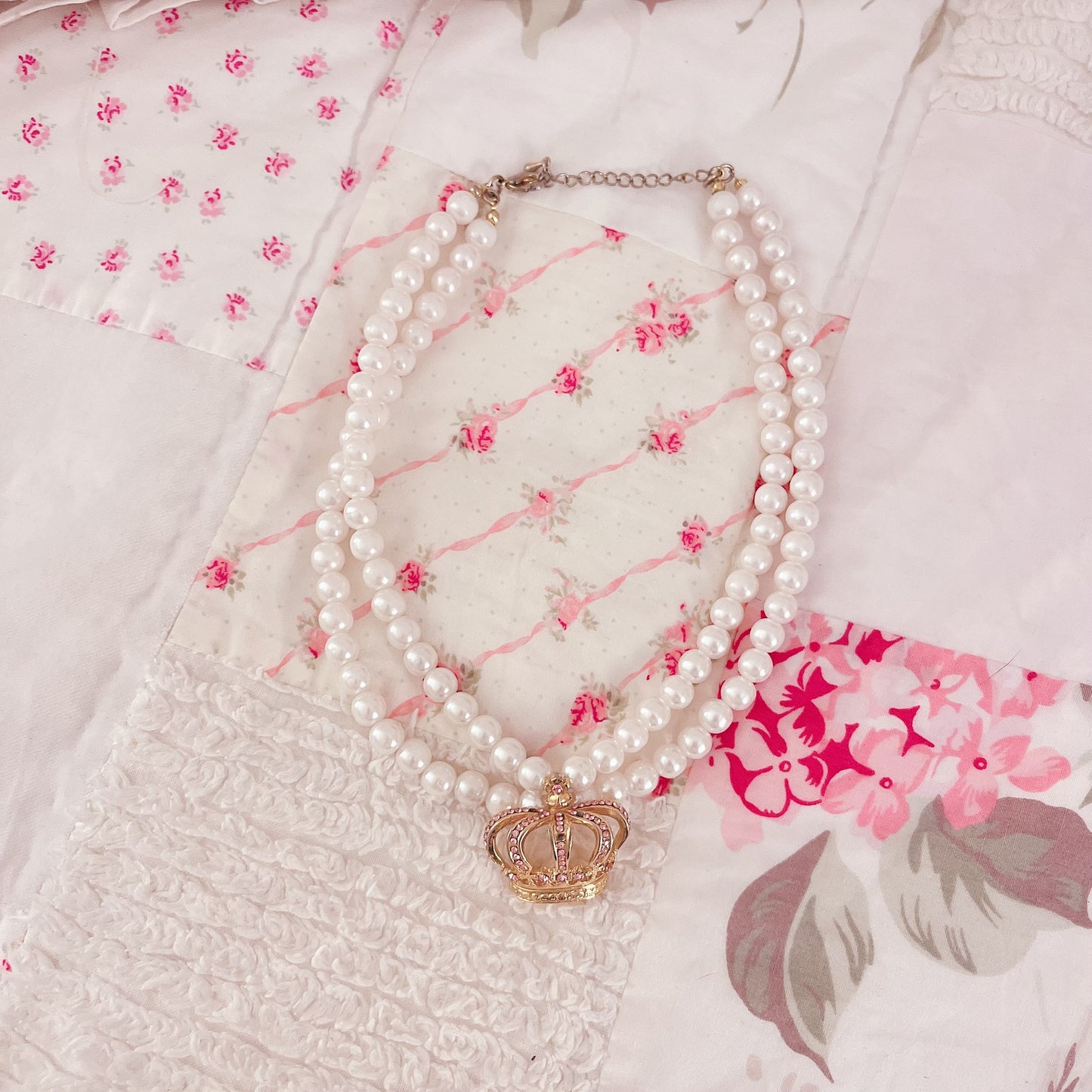 crown and pearl choker