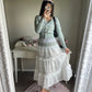 axes femme white tiered skirt